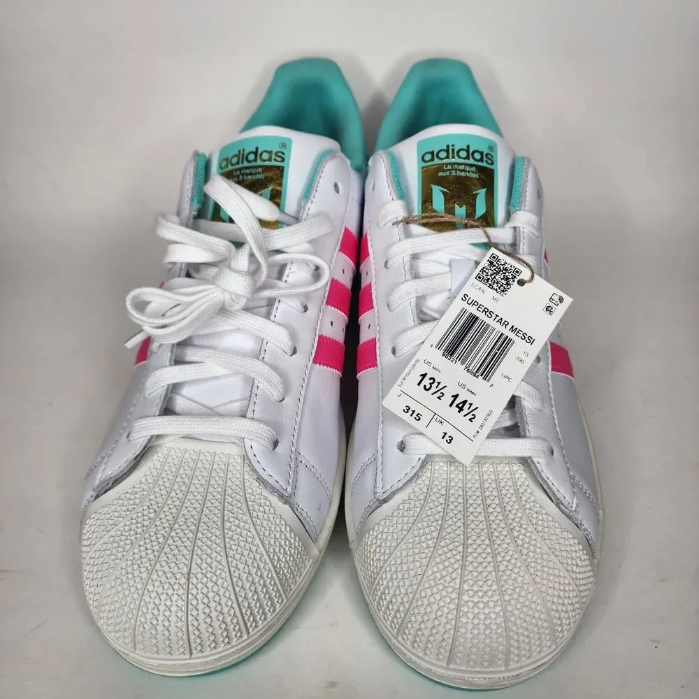 Adidas Superstar Lionel Messi Sneakers Mens 13.5 Shoes Pink Miami JR1979 NEW